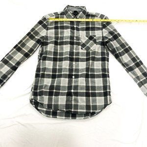River Island gray plaid button down size small